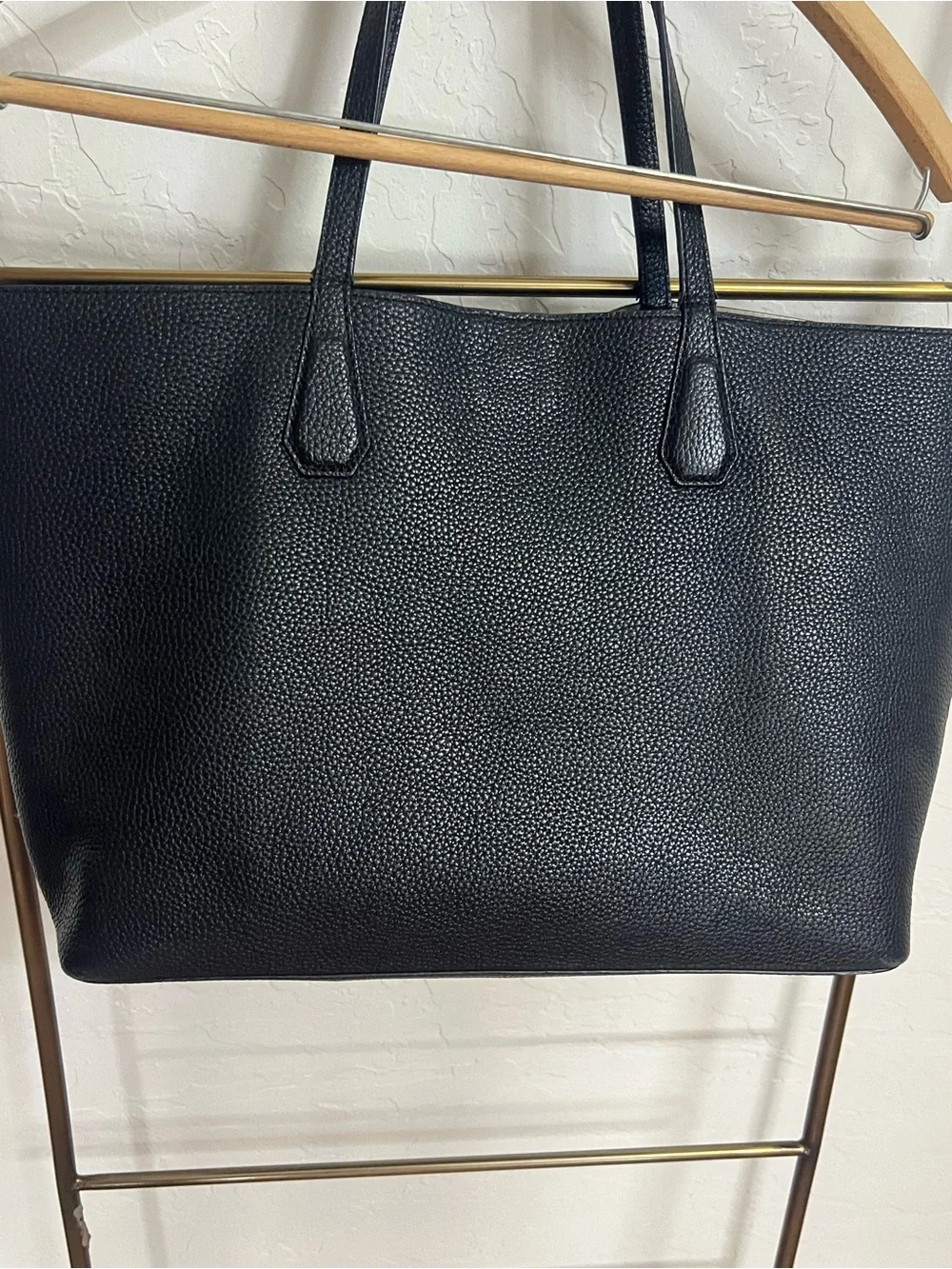Tory Burch Perry Black Pebbled Leather Tote